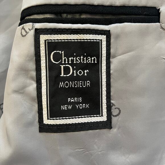 VTG Christain Dior Monsieur 1-Btn Peak Lapel Luxury Formal Blazer Jacket Sz 40R - Picture 3 of 10